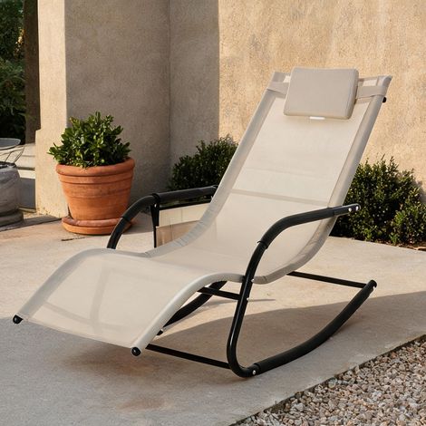 Fauteuil à bascule en metall atmungsaktives Mesh 150 x 62 x 88 cm (1/5)
