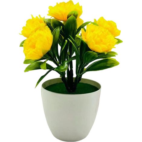 Plante Artificielle - Pivoine - 7 Têtes Fleur - Décoration Intérieure Extérieure - Bureau Salon Chambre - 17 x 14 cm - 1 Pièce (1/5)
