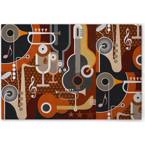 Leinwandbild Pop Art Abstrakt M1-No.50931 - Kunstdruck auf Leinwand in Braun Grau - Wandbild 45 x 30 cm (1/5)