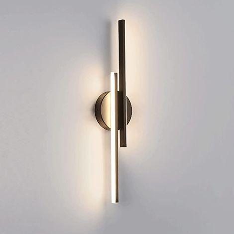 Applique Murale linéaire Noire à LED, Applique Murale Moderne à Longue Bande en métal, Applique Murale d'intérieur pour Lampe de Salle de Bain, Chambre à Coucher, escalier, Couloir, éclairage (1/5)