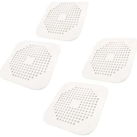 Couvercle de drain carré pour che 5,7 pouces TPR Drain Catcher Bouchon plat en silicone Lot de 4 (blanc)