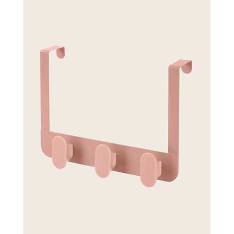 Exagonshop Appendino ovale da porta box doccia triplo rosa Fiore