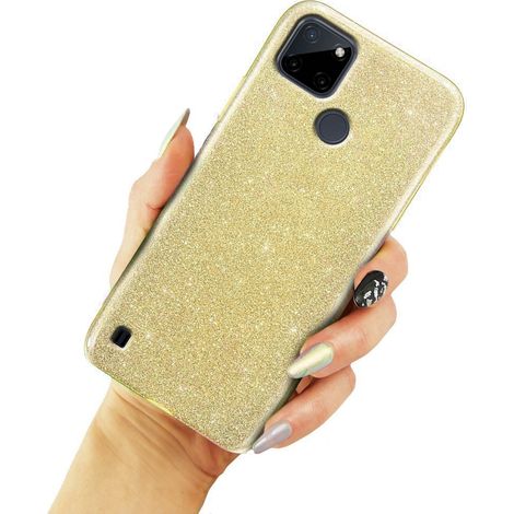 Custodia glitterata per Realme C21Y, oro (1/3)