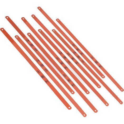 Lot de 10 lames de scie à métaux de 30 cm (12 pouces) à 24 dents, en acier rapide haute résistance, pour le travail du métal, du bois et du plastique. (1/5)