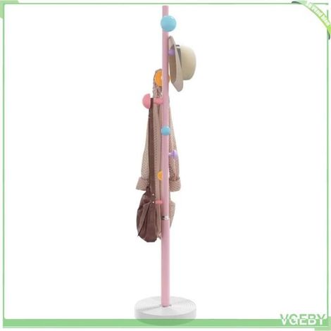 377097 Porte-manteau rose 172 cm fer enduit de poudre (1/5)