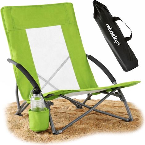 Chaise de plage pliante avec porte-gobelet et sac de transport (1/5)