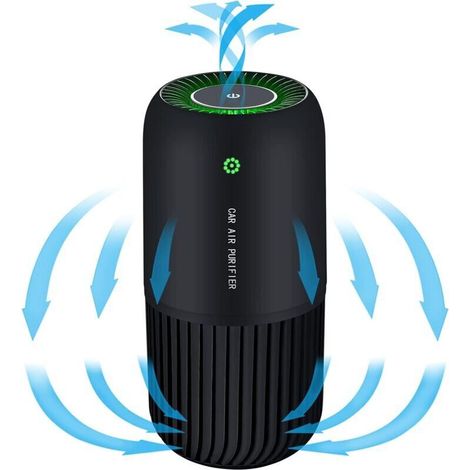 YMYNY Air Purifier with True HEPA Filter with UV-C Light, Mini Air Purifier Eliminates 99.97% of Smoke Allergen, Dust, Air Purifier for Car and Office (Black)