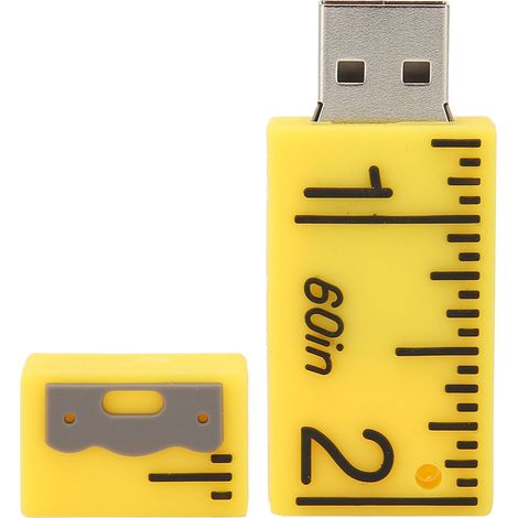 Clé USB jaune, modèle de règle 3D de dessin animé, compatible Windows 7/8/10/Vista/XP/Unix/2000/ME32GB (1/5)