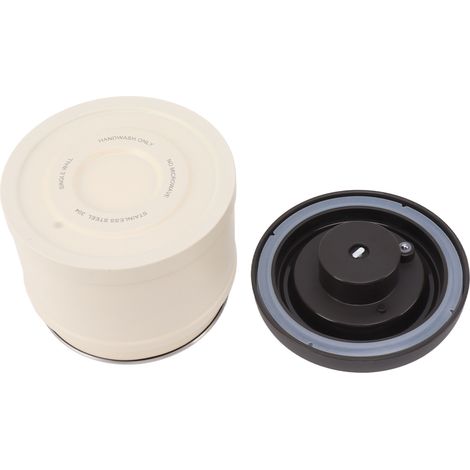 Récipient à café scellé sous vide en acier inoxydable 304, Type presse, stockage hermétique des aliments pour grains, thé, noix, 750ML, Beige. (1/5)
