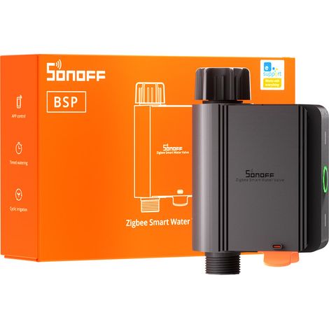 Vanne d'eau intelligente Zigbee – Programmateur arrosage automatique – Plans d'irrigation personnalisables – Compatible Zigbee 3.0 – Sonoff