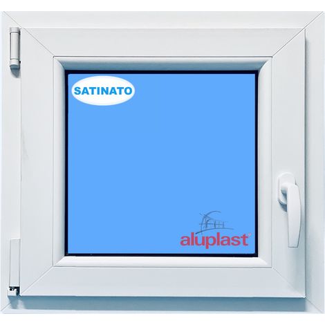 Finestra in PVC L500 mm x H500 mm Bianco, Oscillo-battente Apertura Sinistra Vetro Satinato (1/5)