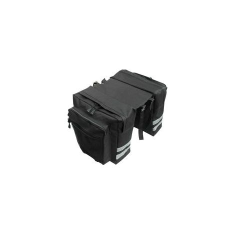 Sacoche de vélo multifonction pour siège arrière de vélo, sac de transport étanche avec réfléchissant pour porte-bagages arrière de vélo (noir) (1/5)