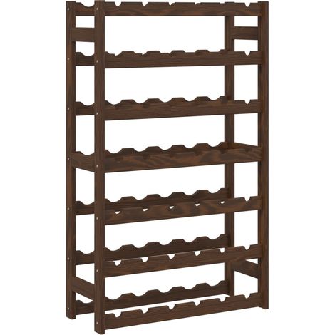 Wine Rack for 42 Bottles Brown Solid Wood Pine vidaXL