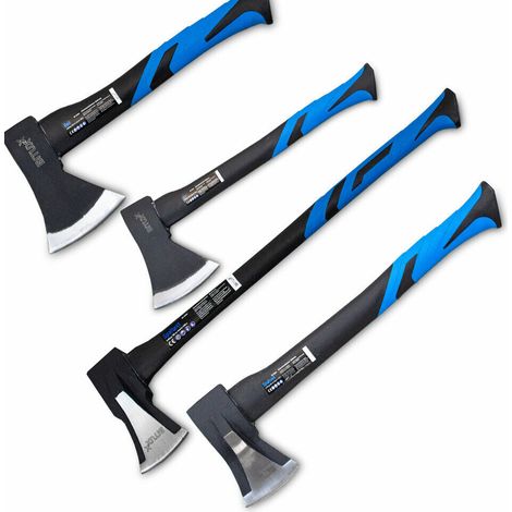4er Set Beil 600g + Beil 1000g + Spaltaxt 1000g +Spaltaxt 2000g Spaltbeil Axt Holzspalter mit Fiberglasschaft für Garten Forst und Wald4er