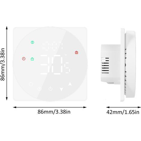 Tuya WiFi Écran LCD Contrôleur de température intelligent 16A Thermostat à écran tactile Programmable hebdomadaire APP Télécommande pour le chauffage électrique Économiser de l'énergie