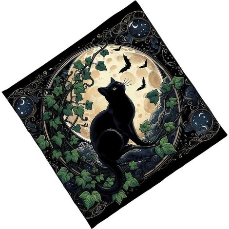 Tapis de divination portables en velours élégant, ornés de motifs mystiques, pour la méditation spirituelle et la décoration intérieure, 50 x 50 cm (1/5)