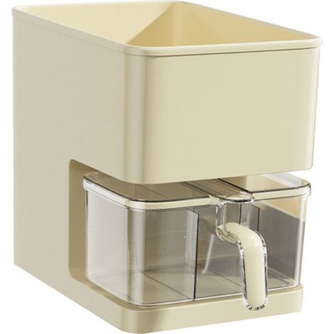 Ensemble de boîtes de rangement pour épices et condiments, étagère blanche crème, organisateur de condiments blanc (1/5)