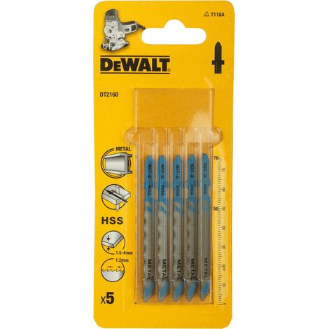 DEWALT HSS Metal Cutting Jigsaw Blades Pack of 5 T118A DEWDT2160QZ