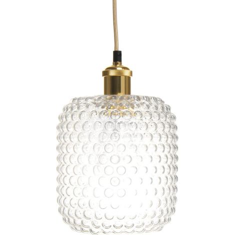 Lampe Suspension en Verre "Irène" 27cm Transparent (1/4)