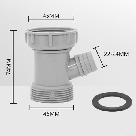 Raccord de trop-plein pour évier cuisine – Connecteur universel fileté en laiton, 32 mm, lot de 1 pièce (1/3)