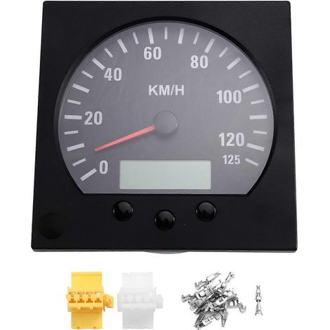 Compteur de vitesse/odomètre universel pour camions, diamètre 140 mm, 0-125 km/h, rétroéclairage, 9-36 V (1/5)