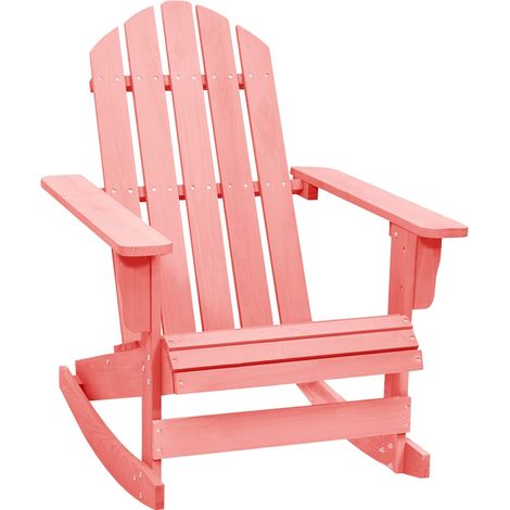 Chaise à bascule de jardin-Fauteuil à bascule-Chaise berçante Adirondack bois de sapin massif rose (1/5)