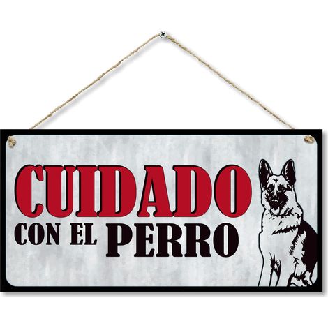 Attention au chien - Panneaux d'avertissement pour votre maison - Panneaux pratiques pour l'extérieur - Panneau de porte d'entrée - 15 x 30 cm (1/5)