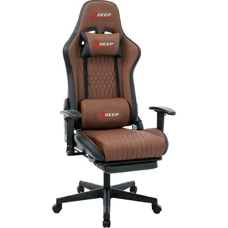 Hedo 100094 Gaming-Stuhl mit ausziehbarer Fußstütze Braun (5907184130699) (1/2)
