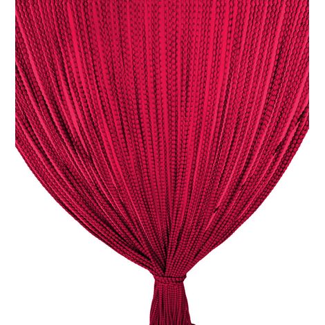 TENDA Mariel © SOFFICE a PERLINE in Stoffa Morbida Anti insetti antirumore a Fili ROSSO Cm. 140x230