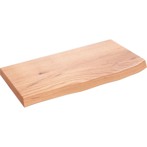 Étagère murale marron clair bois chêne massif traité