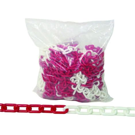 Catena Segnaletica In Plastica Bianca E Rossa - ø mm.6 conf.25 mt. - 25 mt