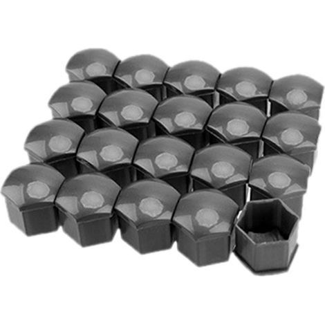 Lot de 20 cache-écrous de moyeu de roue de voiture, anti-poussière, décoratifs, à clipser, en plastique ABS gris, 19 mm/0,75 po (1/3)
