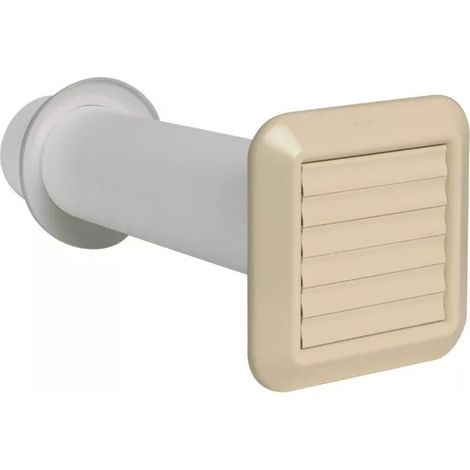 Nicoll – Traversée de mur TMTX 100/125 – PVC anti-UV couleur sable – Ø 100 mm – Longueur 400 mm – Grille à volets mobiles (1/5)