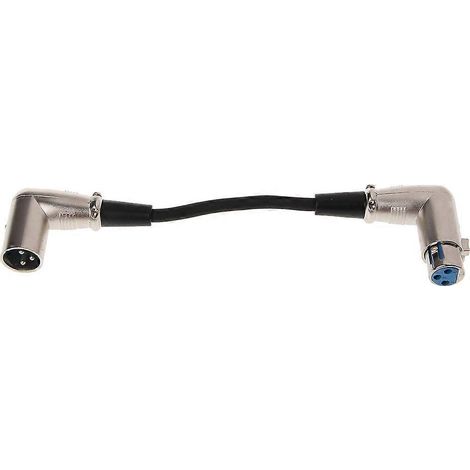 90° abgewinkeltes 3-poliges XLR-Audiokabel (Stecker auf Buchse), 0,2 m, für Mikrofonmischer