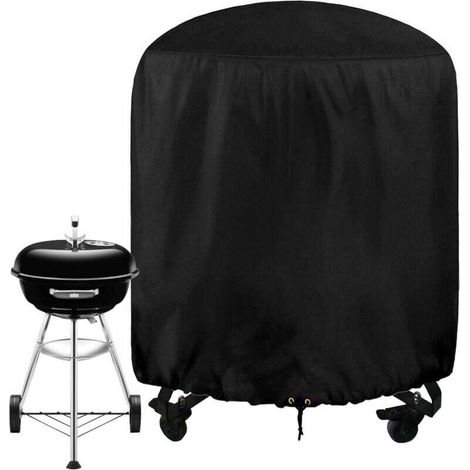 Crezuo Runde Grillabdeckung 24" x 28,5" (ca. 61 x 72 cm), wasserdicht, 210D Oxford-Gewebe, mit Kordelzug, UV-beständig, winddicht und reißfest