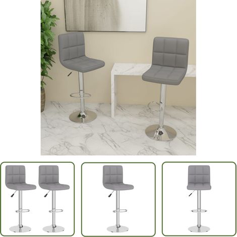 The Living Store Tabourets de bar lot de 2 gris clair tissu - Tabouret De Bar - Chaise De Comptoir - Tabourets Hauts - Meubles De Cuisine - Mobilier Moderne (1/5)