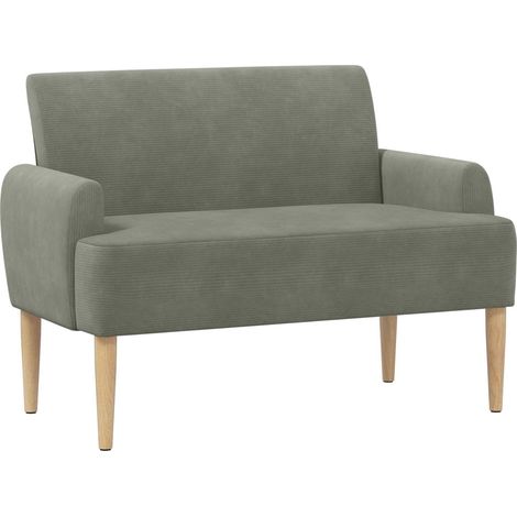 Zweisitzer mit Knopfheftung Hellgrau 116 x 67 x 81 cm Cordstoff vidaXL (1/5)