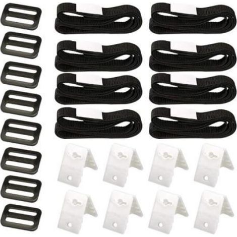 Sangle De Bobine De Couverture Solaire - Nylon 1,8 M X 2,5 Cm - Pour Bâche Piscine 3 À 7,3 M - Kit De Fixation 8 Pièces (1/3)