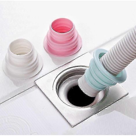 Lot de 3 outils de raccordement de tuyau de machine à laver avec désodorisant, bouchon d'étanchéité, siphon, accessoires de tuyau d'égout télescopiques anti-odeurs Betterlifefg (1/5)
