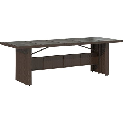 Maison Exclusive - Gartentisch mit Glasplatte Braun 240x90x75 cm