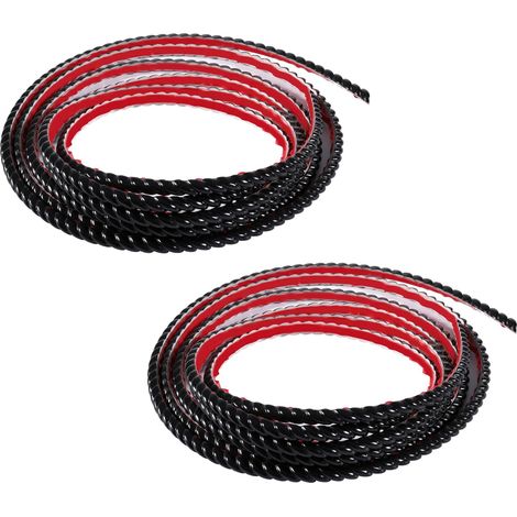 Dekorativer PVC-Klebestreifen, Tapeten- und Fliesenbordüre, Spiegelrahmendekoration, 2 Rollen à 5 m (10 mm, Schwarz)