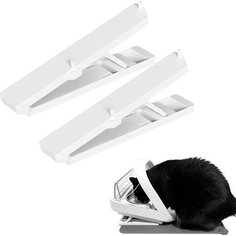 Lot de 2 supports de nourriture réglables, compatible distributeur automatique à micropuces pour animaux (1/4)