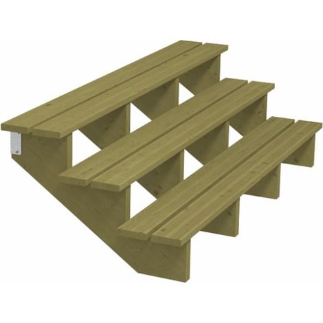 Plus Außentreppe Kiefer 3 Stufen 180 cm breit Außentreppe (1/3)