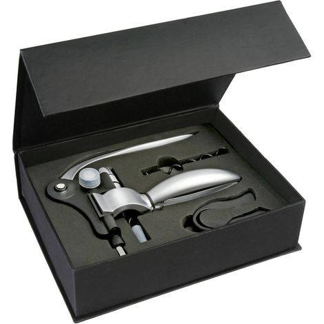 Tire Bouchon, Ouvre-bouteilles de vin avec Boite Cadeau, 3 Pièces Accessoires de Vin, Kit de Ouvre Bouteille, Cadeau Saint Valentin Homme (1/5)
