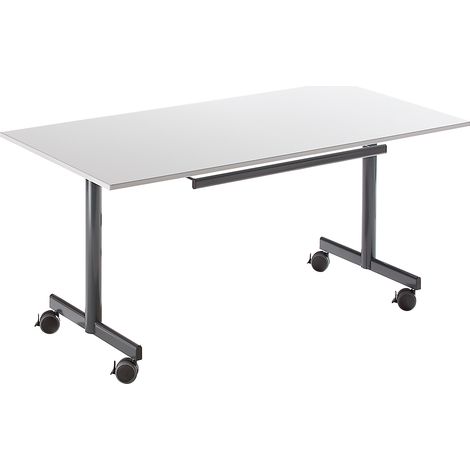 Table mobile à plateau rabattable - h x l x p 720 x 1400 x 800 mm - gris (1/4)