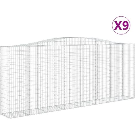 Maison Exclusive - Paniers à gabions arqués 9 pcs 400x50x160/180 cm fer galvanisé