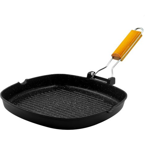 Padella Bistecchiera Antiaderente in Alluminio anche Induzione 24 x 24 cm (1/2)