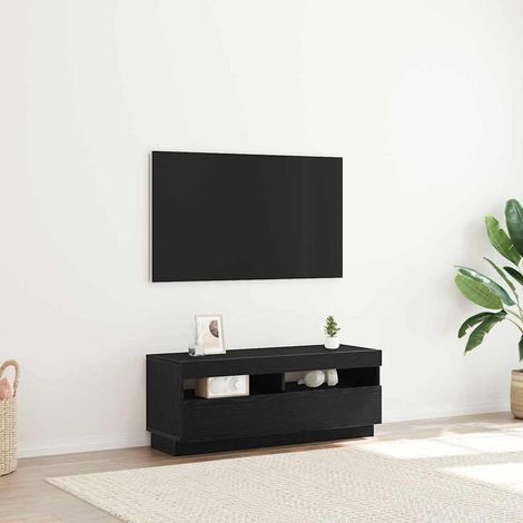 Meuble TV-Banc TV-Meuble Télé Chêne noir 100 x 35 x 40 cm Bois d'ingénierie 981398 (1/5)