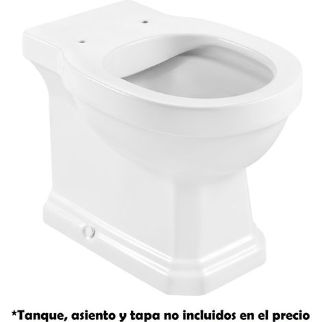 Taza Rimless con salida dual para inodoro de tanque alto, empotrable o fluxor CARMEN - ROCA (1/5)