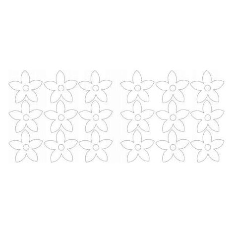 Stickers muraux fleurs, 18 pièces, blanc brillant
